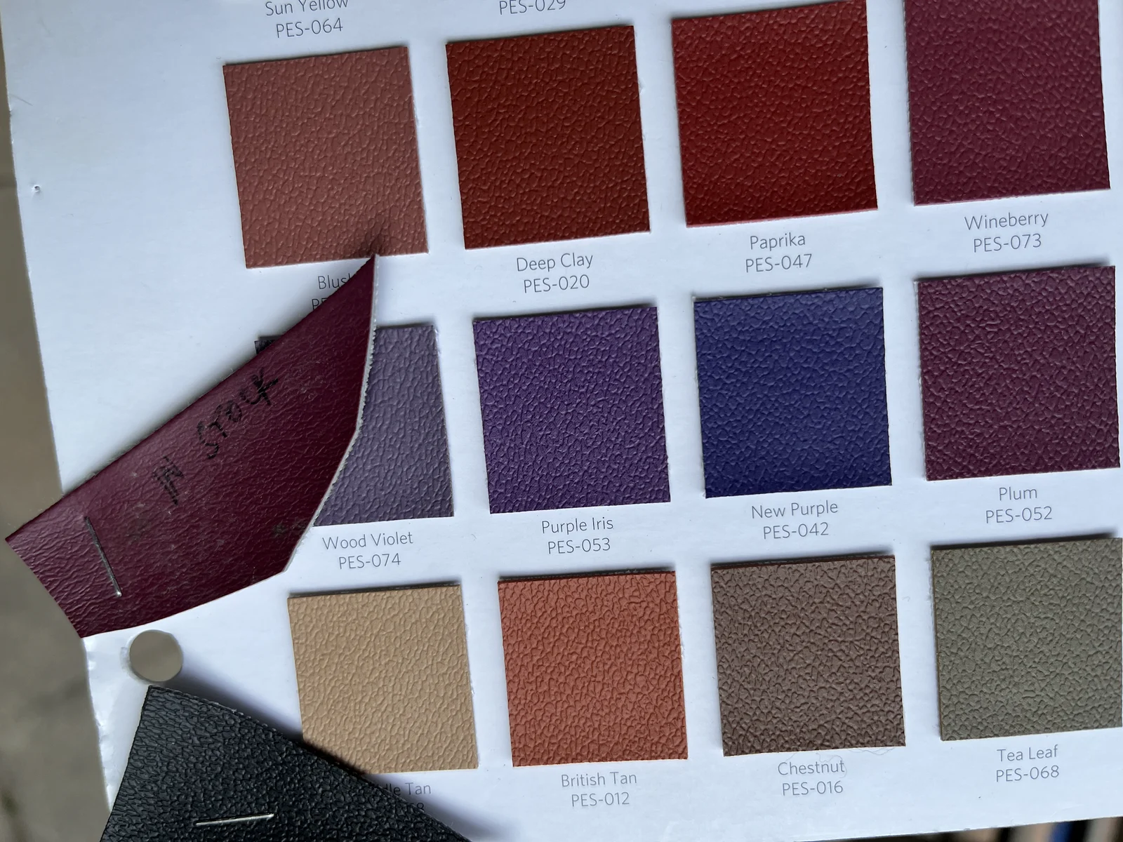 Upholstery materials and stitching details