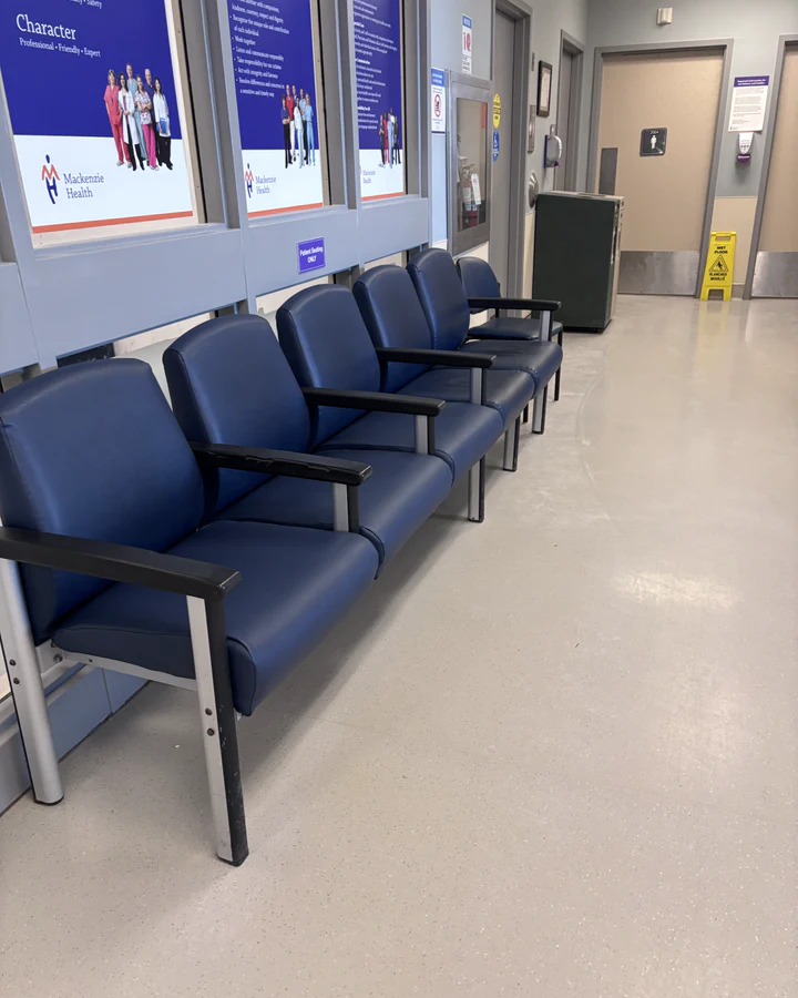 Restored seating in a professional medical clinic